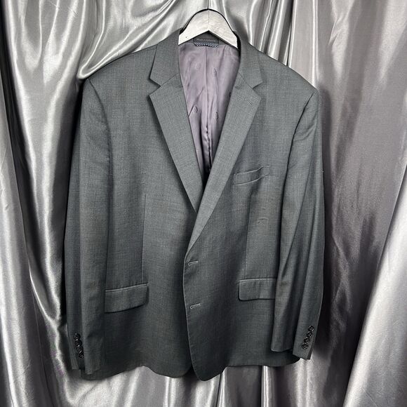 Lauren Ralph Lauren Mens Suit Jacket 50R Black Label Blazer Gray Wool Blend Prom - Picture 16 of 17